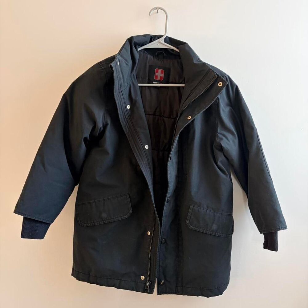 Youth Swiss-tech Black Jacket, winter, outdoors, fall, warm